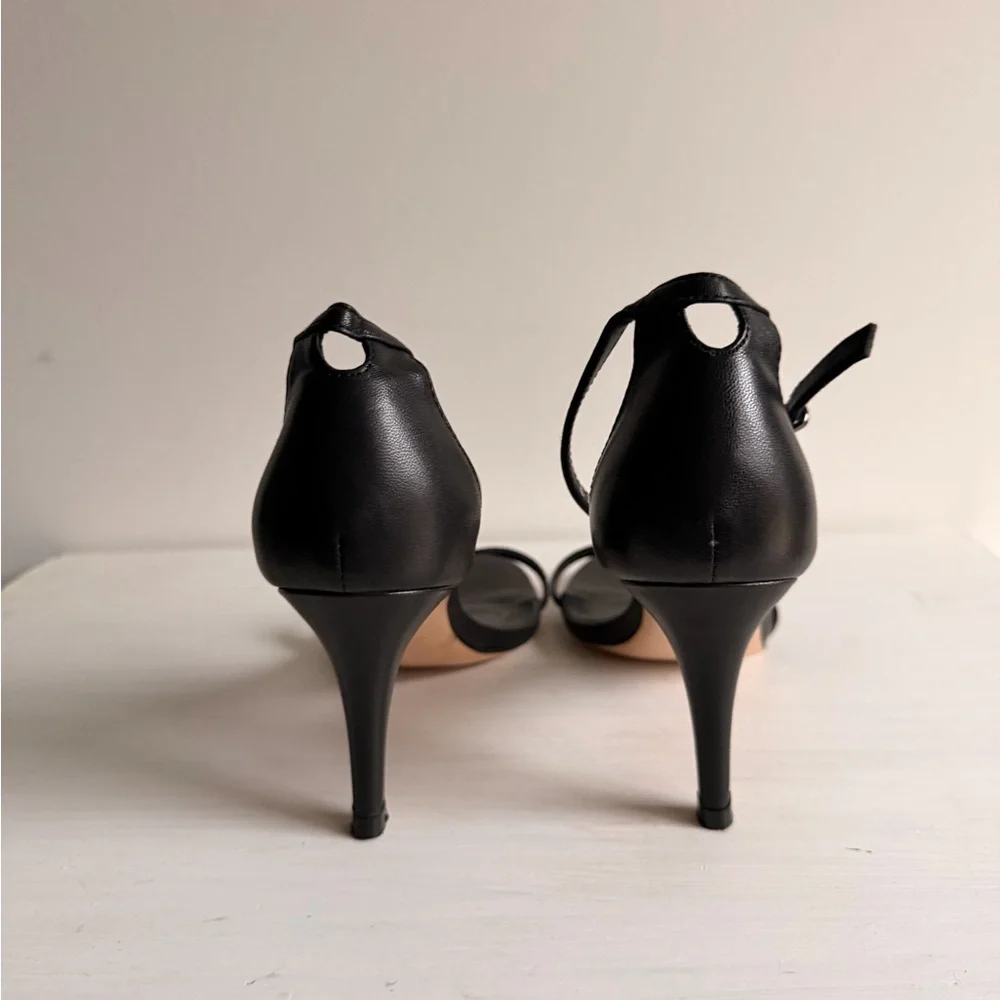 SOLD❌ Stuart Weitzman Black Single-Strap Ankle-Heel Sandal - Picture 6 of 9